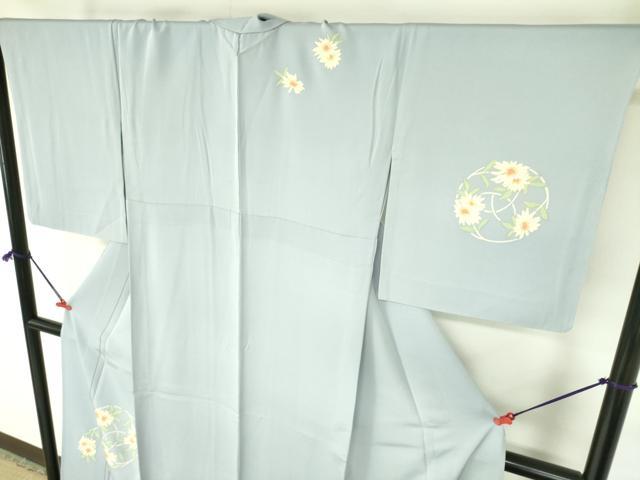平和屋着物▽訪問着　単衣　菊　金彩　正絹　逸品　DABF3170op