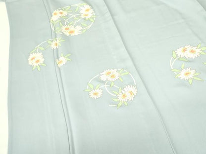 平和屋着物▽訪問着　単衣　菊　金彩　正絹　逸品　DABF3170op