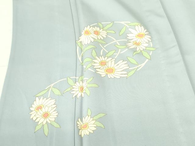 平和屋着物▽訪問着　単衣　菊　金彩　正絹　逸品　DABF3170op