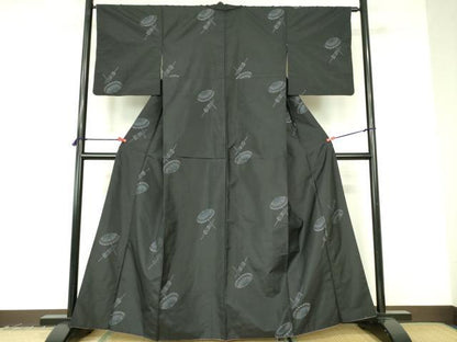 平和屋着物●本場大島紬　番傘　正絹　逸品　DABF3173op
