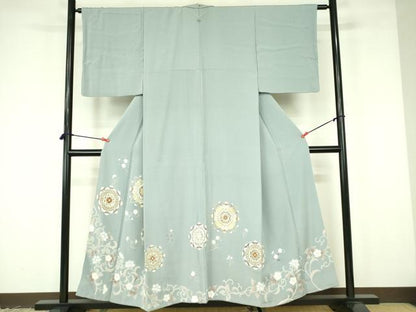 平和屋着物●豪華色留袖　駒刺繍　正倉院花文　金彩　正絹　逸品　DABF3174op