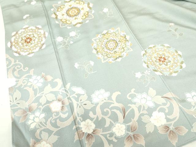 平和屋着物●豪華色留袖　駒刺繍　正倉院花文　金彩　正絹　逸品　DABF3174op