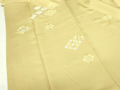 平和屋着物●訪問着　駒刺繍　花菱文　金彩　正絹　逸品　DABF3176op