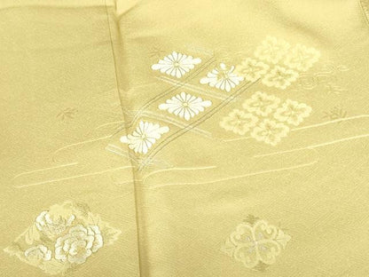 平和屋着物●訪問着　駒刺繍　花菱文　金彩　正絹　逸品　DABF3176op