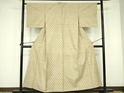平和屋着物●上質な紬　十字絣　正絹　逸品　DABF3181op