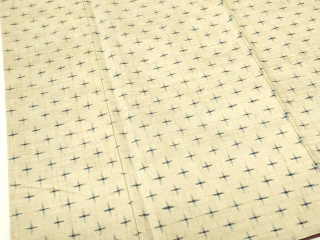 平和屋着物●上質な紬　十字絣　正絹　逸品　DABF3181op