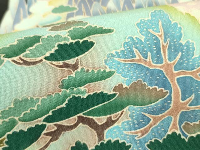 平和屋着物●京加賀友禅　松本健一　黒留袖　風景花文　暈し染め　正絹　逸品　DABF3184op