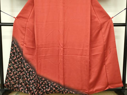 平和屋着物▼染色作家　斉藤三才　訪問着　花唐草文　暈し染め　金彩　正絹　逸品　DABF3185op