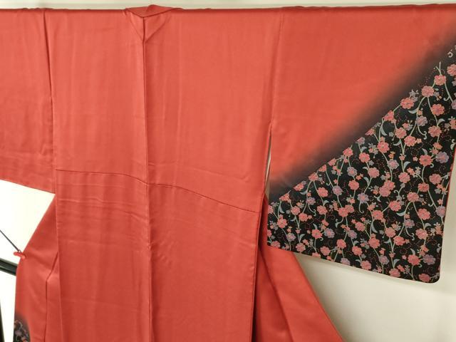 平和屋着物▼染色作家　斉藤三才　訪問着　花唐草文　暈し染め　金彩　正絹　逸品　DABF3185op