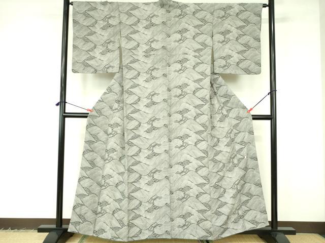 平和屋着物●小紋師　北原寿永　江戸小紋　立波文　正絹　逸品　DABF3186op