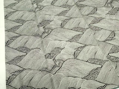 平和屋着物●小紋師　北原寿永　江戸小紋　立波文　正絹　逸品　DABF3186op