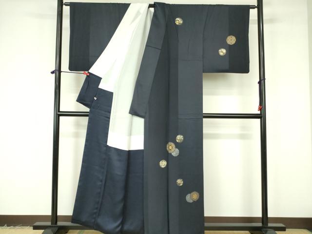 平和屋着物●訪問着　竹屋町刺繍　流水花丸文　金銀彩　さが美扱い　正絹　逸品　DABF3187op