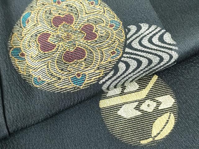 平和屋着物●訪問着　竹屋町刺繍　流水花丸文　金銀彩　さが美扱い　正絹　逸品　DABF3187op