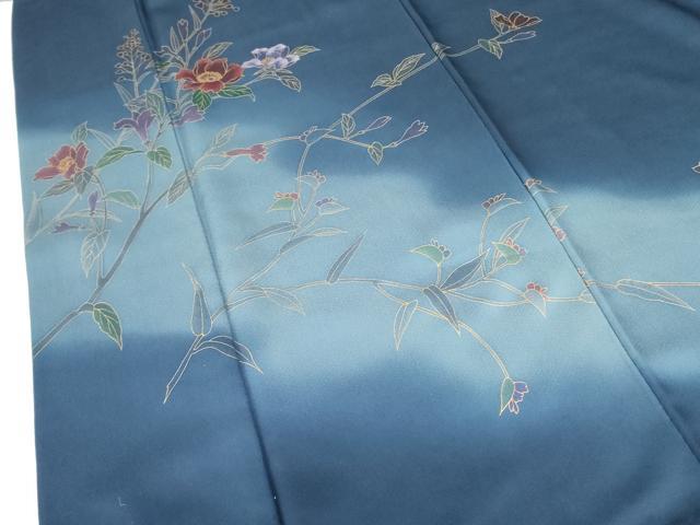 平和屋着物●訪問着　刺繍　草花　暈し染め　金彩　正絹　逸品　DABF3189op