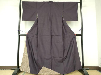 平和屋着物●色留訪問着　紬地　抽象花文　切嵌　正絹　逸品　DABF3190op