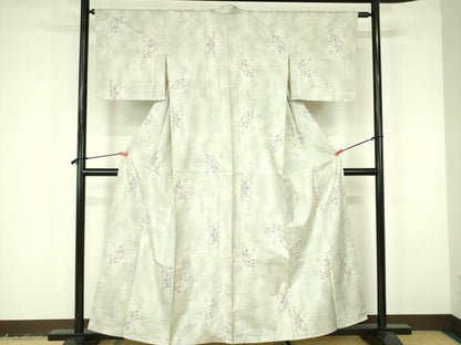 平和屋着物●本場大島紬　白大島　9マルキ　草花　正絹　逸品　未使用　DABF3194op