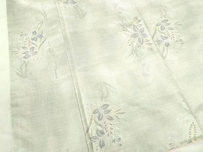 平和屋着物●本場大島紬　白大島　9マルキ　草花　正絹　逸品　未使用　DABF3194op
