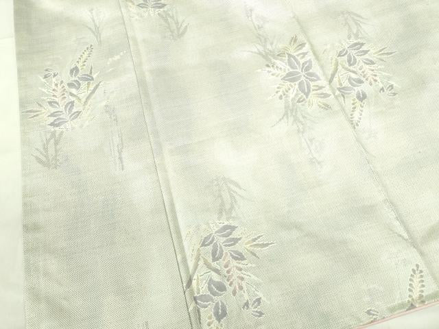 平和屋着物●本場大島紬　白大島　9マルキ　草花　正絹　逸品　未使用　DABF3194op