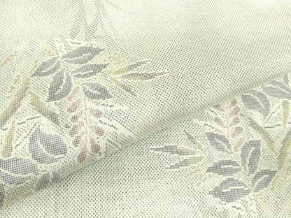 平和屋着物●本場大島紬　白大島　9マルキ　草花　正絹　逸品　未使用　DABF3194op