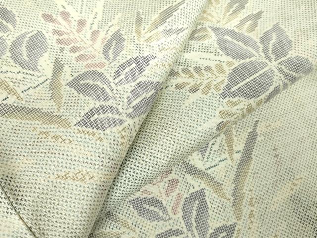 平和屋着物●本場大島紬　白大島　9マルキ　草花　正絹　逸品　未使用　DABF3194op