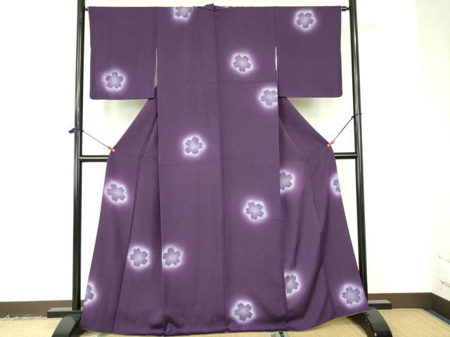 平和屋着物●上質な小紋　舞桜　蛍暈し　金彩　正絹　逸品　DABF3195op