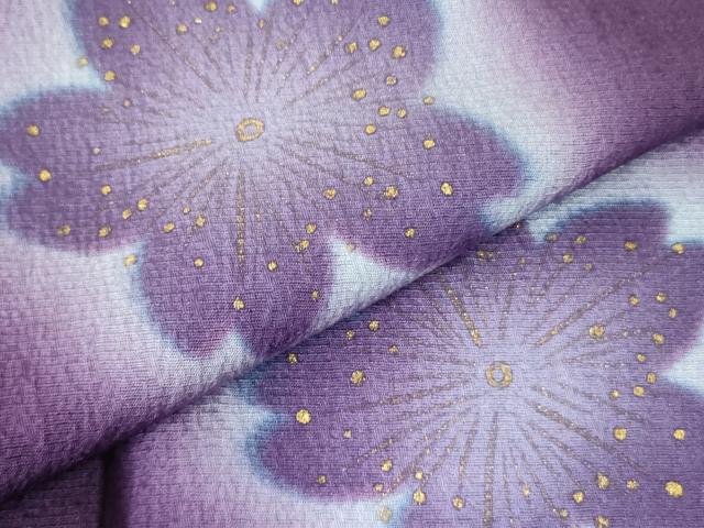 平和屋着物●上質な小紋　舞桜　蛍暈し　金彩　正絹　逸品　DABF3195op
