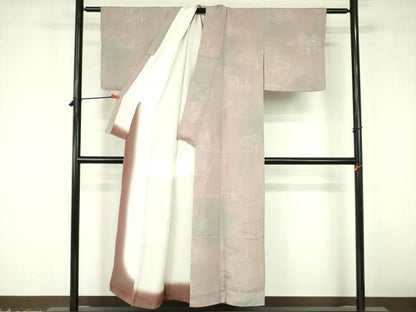 平和屋着物▼上質な小紋　風景文　暈し染め　正絹　逸品　DABF3214op