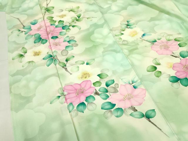 平和屋着物▼訪問着 手描き 草花 暈し染め 金彩 正絹 逸品 DABF3215op