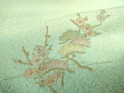 平和屋着物▼訪問着　駒刺繍　風景花松文　暈し染め　正絹　逸品　DABF3216op