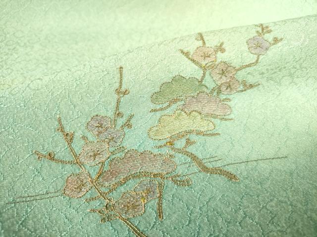 平和屋着物▼訪問着　駒刺繍　風景花松文　暈し染め　正絹　逸品　DABF3216op