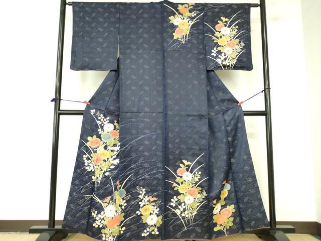 平和屋着物▼訪問着 草花 金彩 金通し地 正絹 逸品 DABF3236op