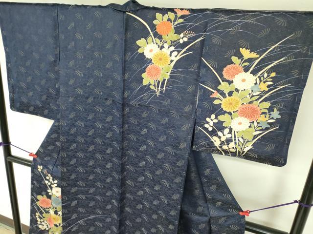 平和屋着物▼訪問着 草花 金彩 金通し地 正絹 逸品 DABF3236op