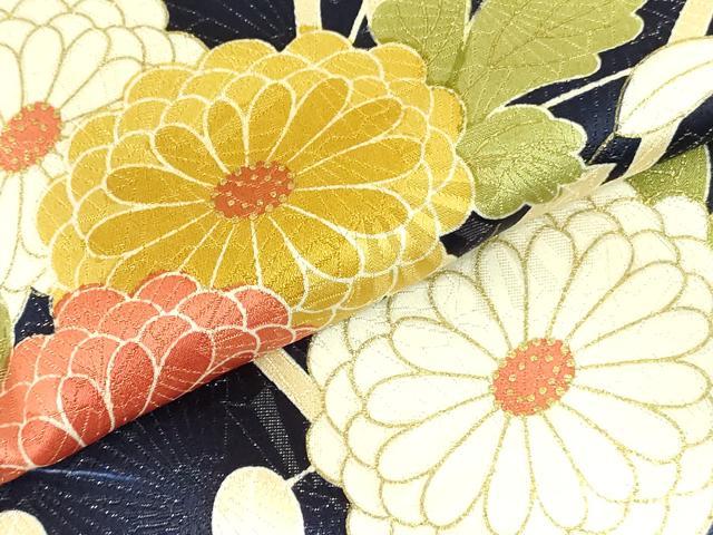 平和屋着物▼訪問着 草花 金彩 金通し地 正絹 逸品 DABF3236op