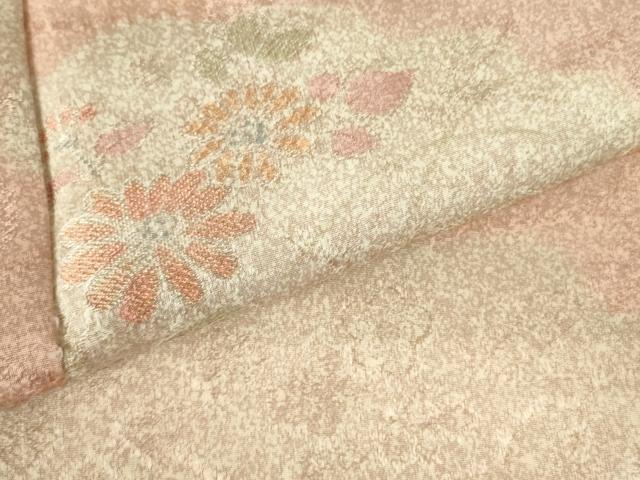 平和屋着物▼上質な小紋 地紋起こし 雲取草花文 正絹 逸品 DABF3237op