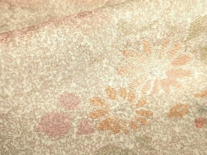 平和屋着物▼上質な小紋 地紋起こし 雲取草花文 正絹 逸品 DABF3237op