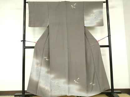 平和屋着物▼訪問着　亀　カメ　暈し染め　金彩　正絹　逸品　DABF3239op