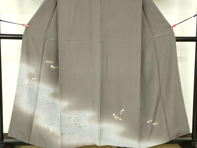 平和屋着物▼訪問着　亀　カメ　暈し染め　金彩　正絹　逸品　DABF3239op