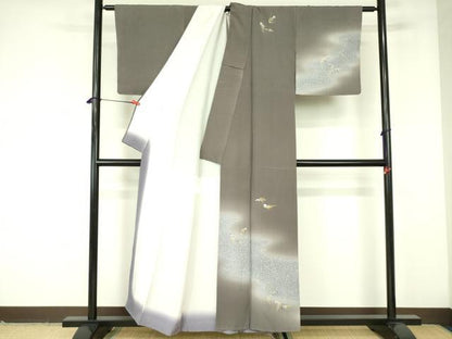 平和屋着物▼訪問着　亀　カメ　暈し染め　金彩　正絹　逸品　DABF3239op