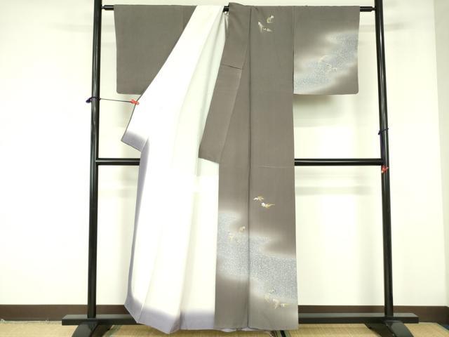 平和屋着物▼訪問着　亀　カメ　暈し染め　金彩　正絹　逸品　DABF3239op