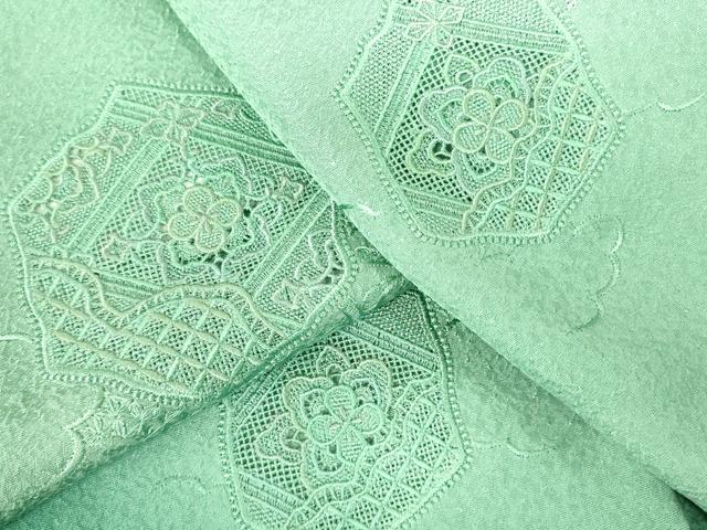 平和屋着物▼中国三大刺繍 スワトウ刺繍 汕頭刺繍 総刺繍 訪問着 亀甲花文 暈し染め 正絹 逸品 DABF3252op