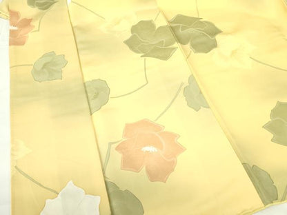 平和屋着物▼上質な小紋 地紋起こし 草花 正絹 逸品 DABF3256op