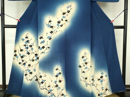 平和屋着物▼訪問着　手描き　枝花　暈し染め　金彩　正絹　逸品　DABF3264op