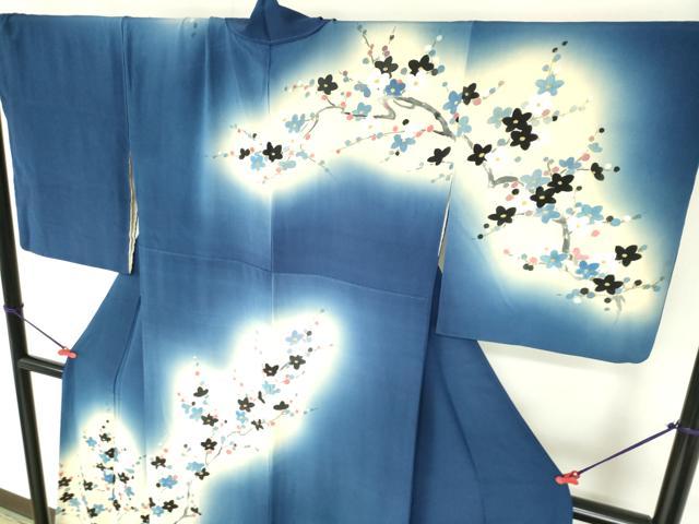 平和屋着物▼訪問着　手描き　枝花　暈し染め　金彩　正絹　逸品　DABF3264op
