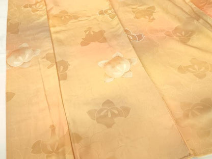 平和屋着物▼上質な小紋 地紋起こし 草花 暈し染め 正絹 逸品 DABF3268op