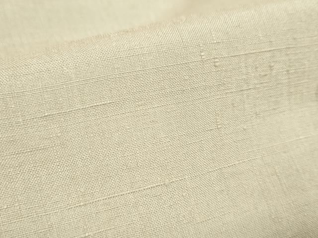 平和屋着物▽結城紬　単衣　練色　正絹　逸品　DABF3281op
