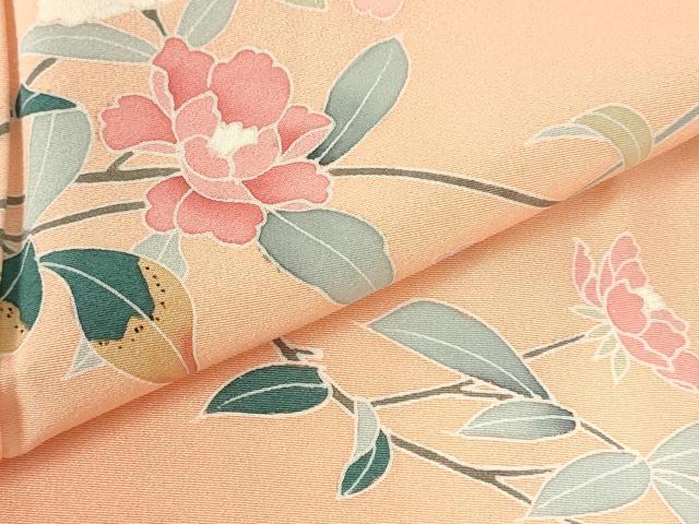 平和屋着物▽訪問着　単衣　友禅　草花　暈し染め　正絹　逸品　DABF3282op