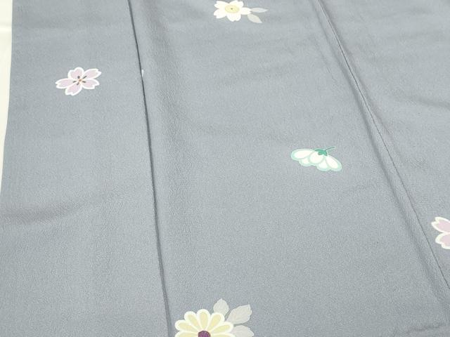 平和屋着物▽上質な小紋　単衣　舞桜　金彩　正絹　逸品　DABF3286op