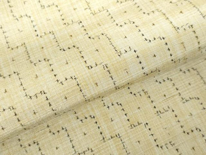 平和屋着物▽上質な紬　単衣　幾何学文様　正絹　逸品　DABF3295op