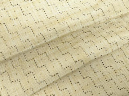 平和屋着物▽上質な紬　単衣　幾何学文様　正絹　逸品　DABF3295op