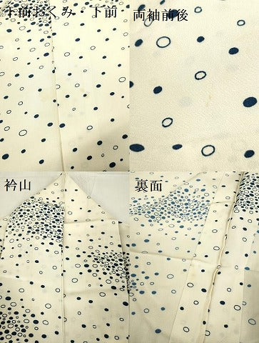 平和屋着物▽上質な小紋　単衣　丸文　正絹　逸品　DABF3299op